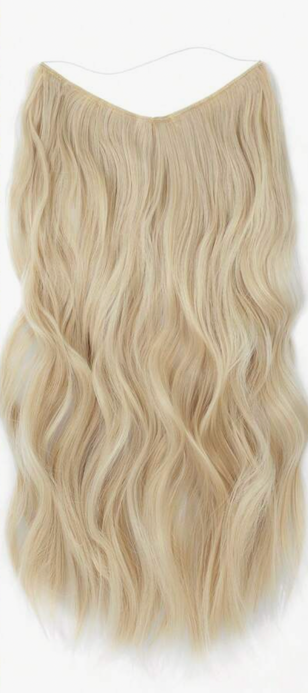 Nova 16"/ 20" Natural Blonde Halo wire hair extensions wavy - double weft soft
