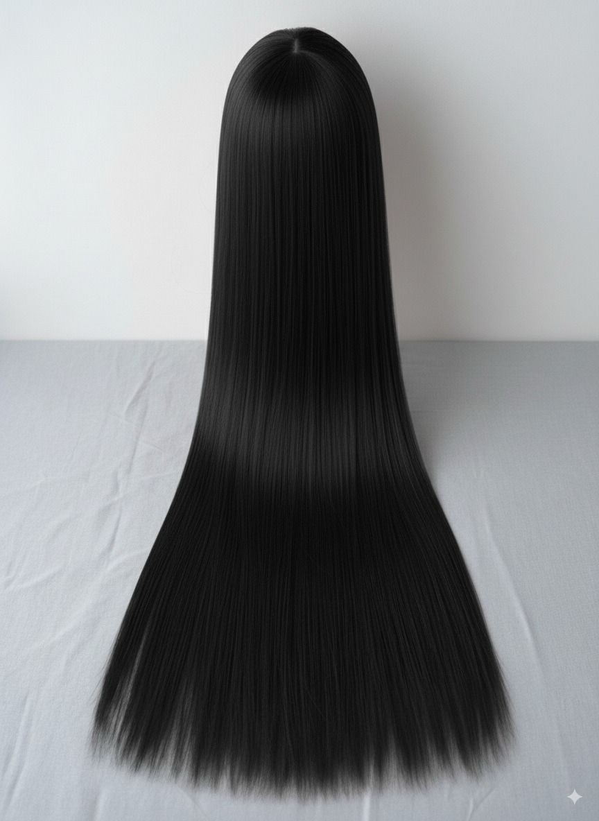 Nova 22" Black Clip-In Synthetic Hair Extensions – 7 Piece Straight Set